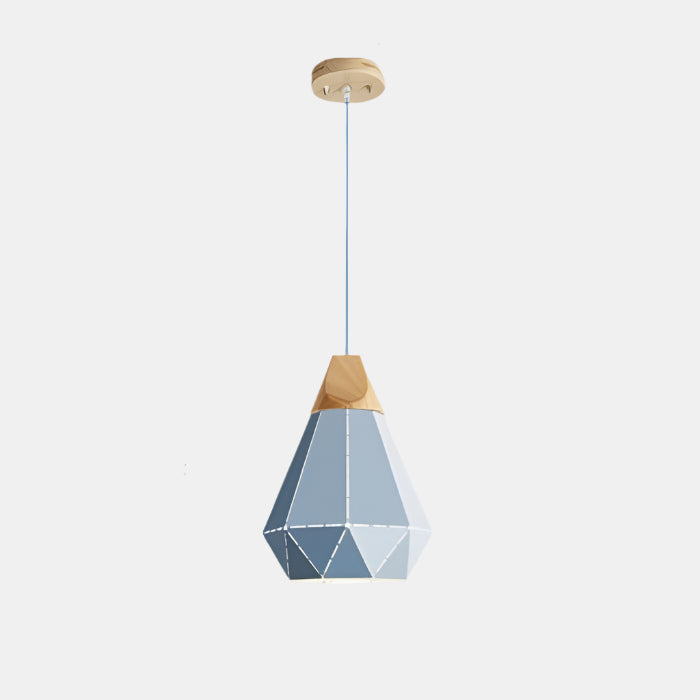 Moderne Geometrisk Pendellampe med Diamantmønster Hængelamper Tech Butik A Blå 22 cm