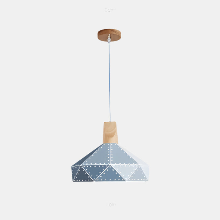 Moderne Geometrisk Pendellampe med Diamantmønster Hængelamper Tech Butik B Huller Blå 30 cm