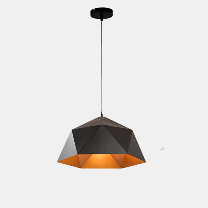 Moderne Geometrisk Pendellampe med Diamantmønster Hængelamper Tech Butik B Sort 25 cm