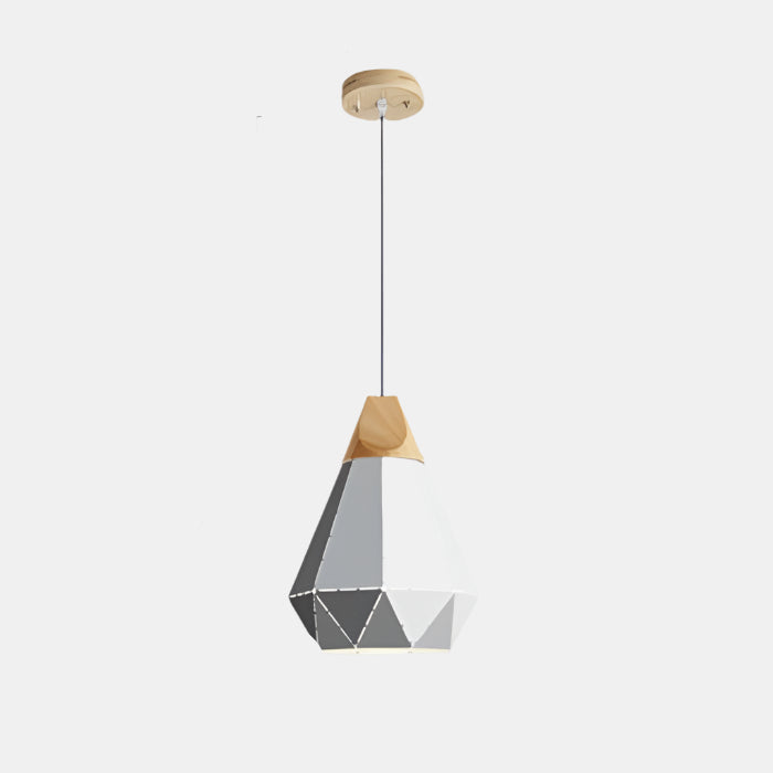 Moderne Geometrisk Pendellampe med Diamantmønster Hængelamper Tech Butik A Grå 22 cm