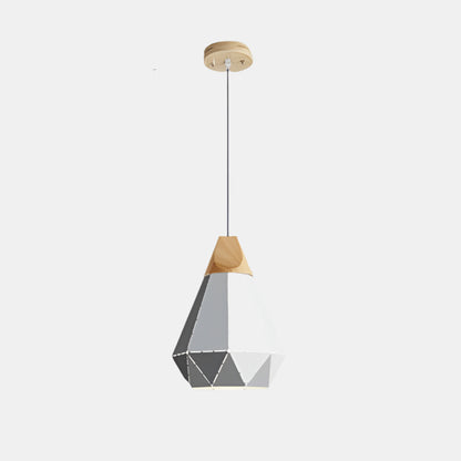 Moderne Geometrisk Pendellampe med Diamantmønster Hængelamper Tech Butik A Grå 22 cm