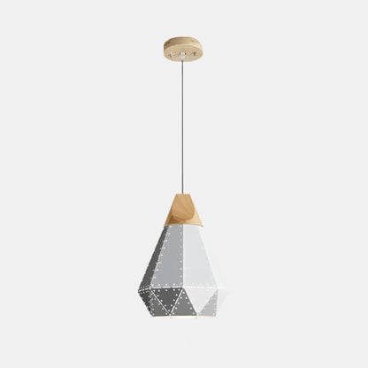 Moderne Geometrisk Pendellampe med Diamantmønster Hængelamper Tech Butik A Huller Grå 22 cm