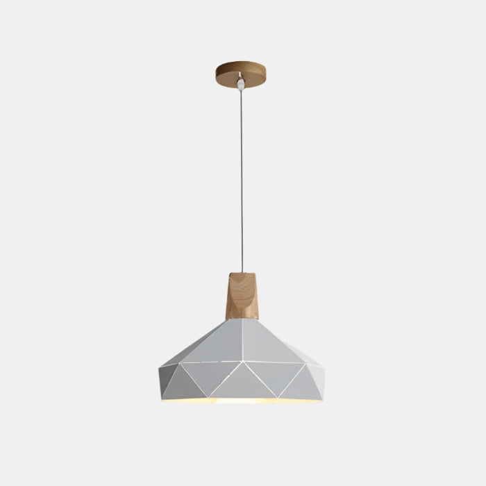 Moderne Geometrisk Pendellampe med Diamantmønster Hængelamper Tech Butik B Grå 30 cm