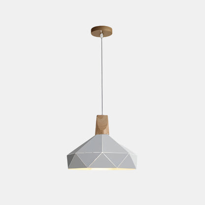 Moderne Geometrisk Pendellampe med Diamantmønster Hængelamper Tech Butik B Grå 30 cm