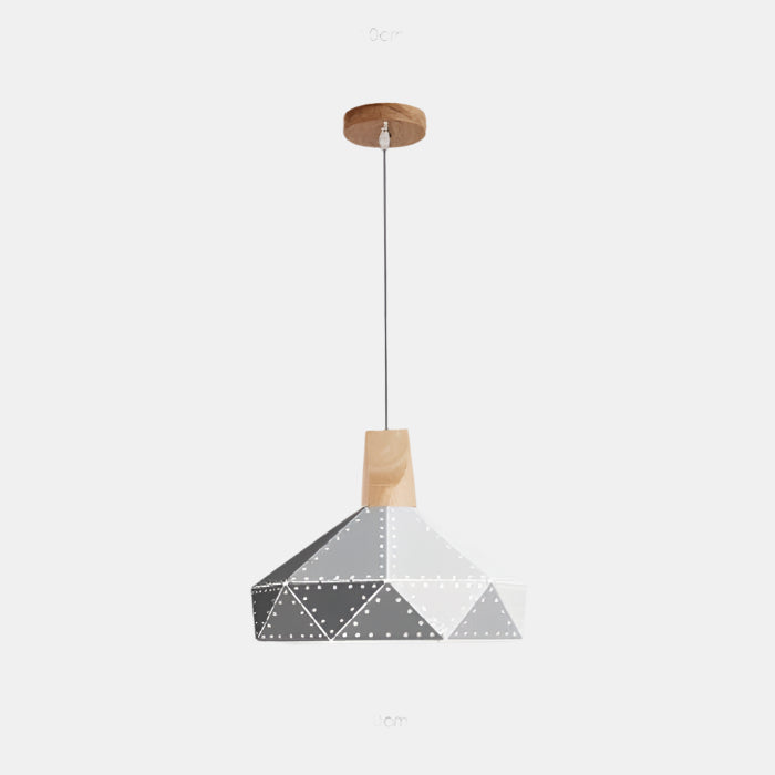 Moderne Geometrisk Pendellampe med Diamantmønster Hængelamper Tech Butik B Huller Grå 30 cm