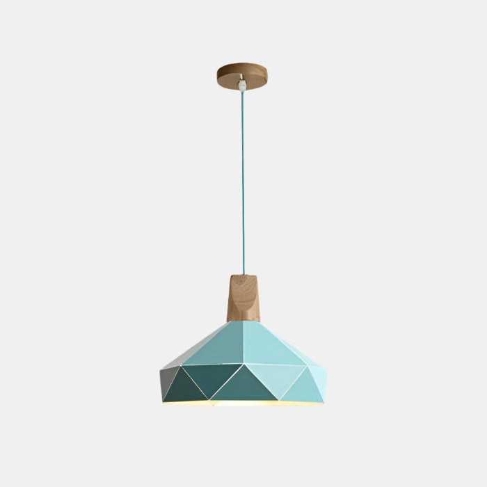 Moderne Geometrisk Pendellampe med Diamantmønster Hængelamper Tech Butik B Grøn 30 cm