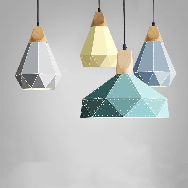 Moderne Geometrisk Pendellampe med Diamantmønster Hængelamper Tech Butik