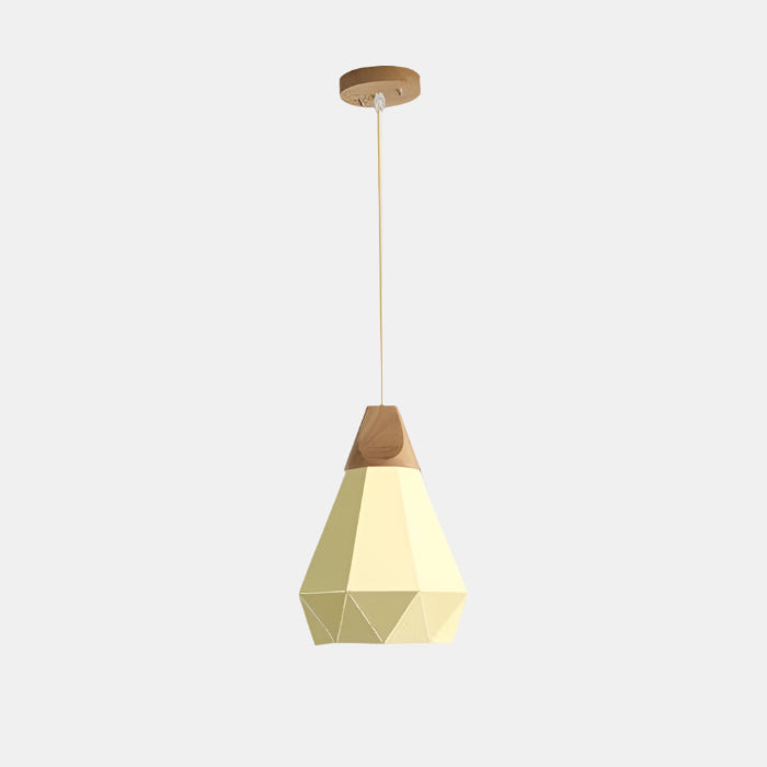 Moderne Geometrisk Pendellampe med Diamantmønster Hængelamper Tech Butik En gul 22 cm