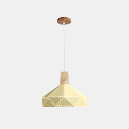 Moderne Geometrisk Pendellampe med Diamantmønster Hængelamper Tech Butik B Huller Gul 30 cm