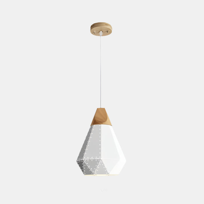 Moderne Geometrisk Pendellampe med Diamantmønster Hængelamper Tech Butik A Huller Hvid 22 cm