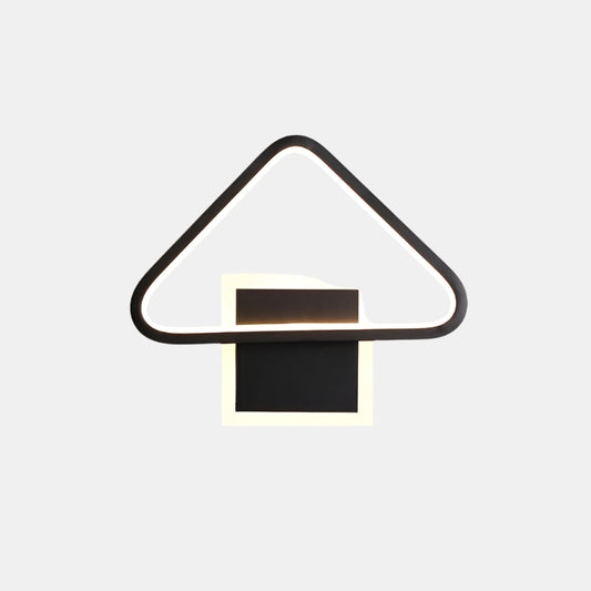 Moderne Geometrisk Trekant LED Væglampe med Glinsende Guld Finish Væglamper Tech Butik Sort Varm hvid