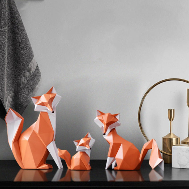 Moderne Geometriske Rævefigurer til Nutidig Indretning Rævefigurer Tech Butik
