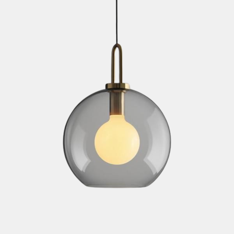 Moderne Glaspendellamper med Elegant Messingfod Pendellampe Tech Butik Globus Klar Stor Globus (30.5 cm x 36.6 cm)