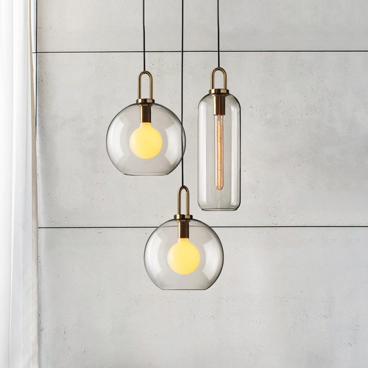 Moderne Glaspendellamper med Elegant Messingfod Pendellampe Tech Butik
