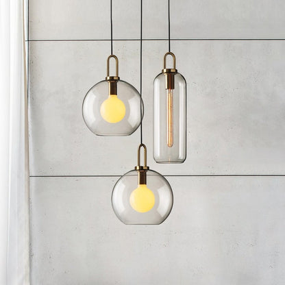 Moderne Glaspendellamper med Elegant Messingfod Pendellampe Tech Butik
