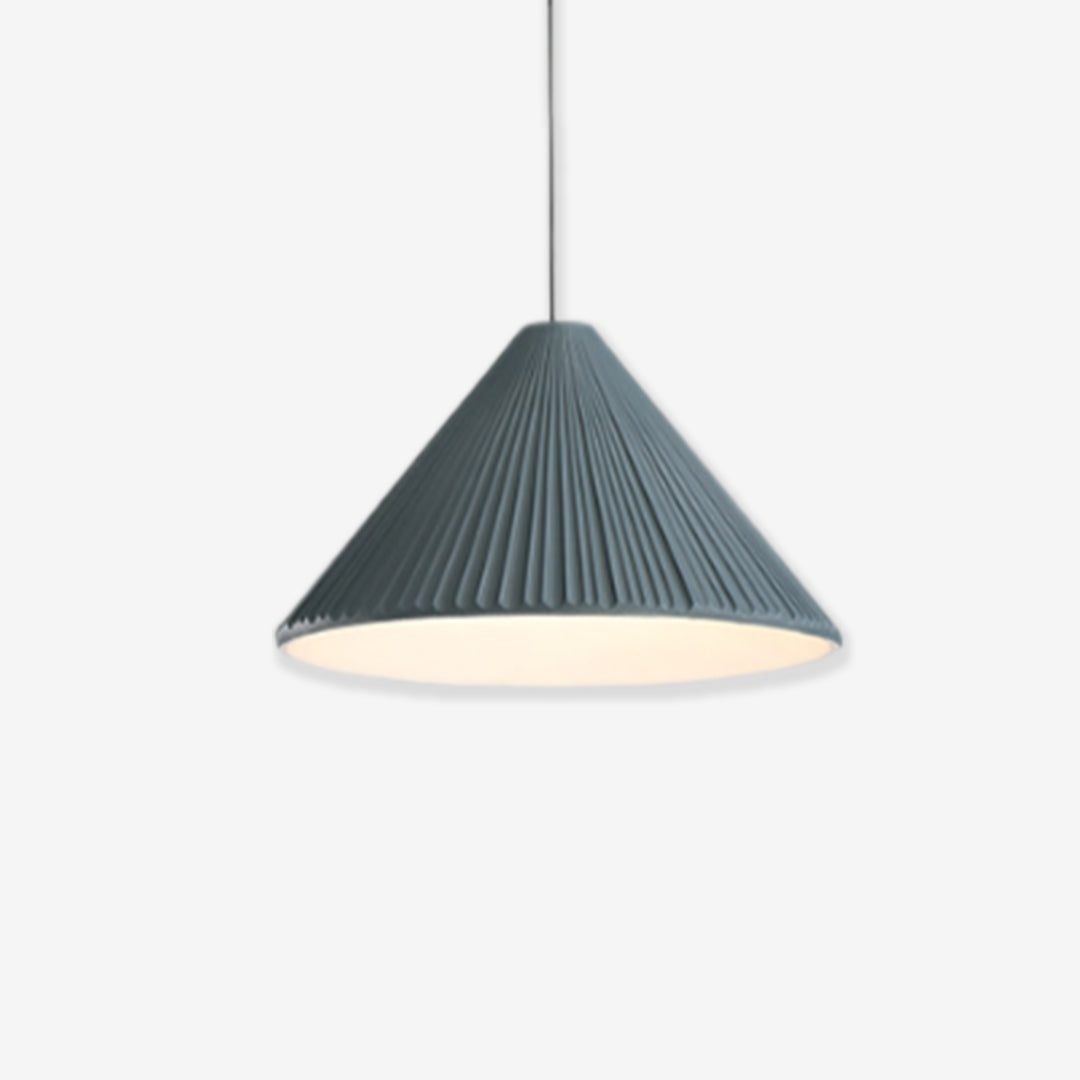 Moderne Hat-vedhængslampe i Harpiks til Stilfulde Rum Hængelamper Tech Butik Blå Dia 32cm x H 18cm Varm hvid