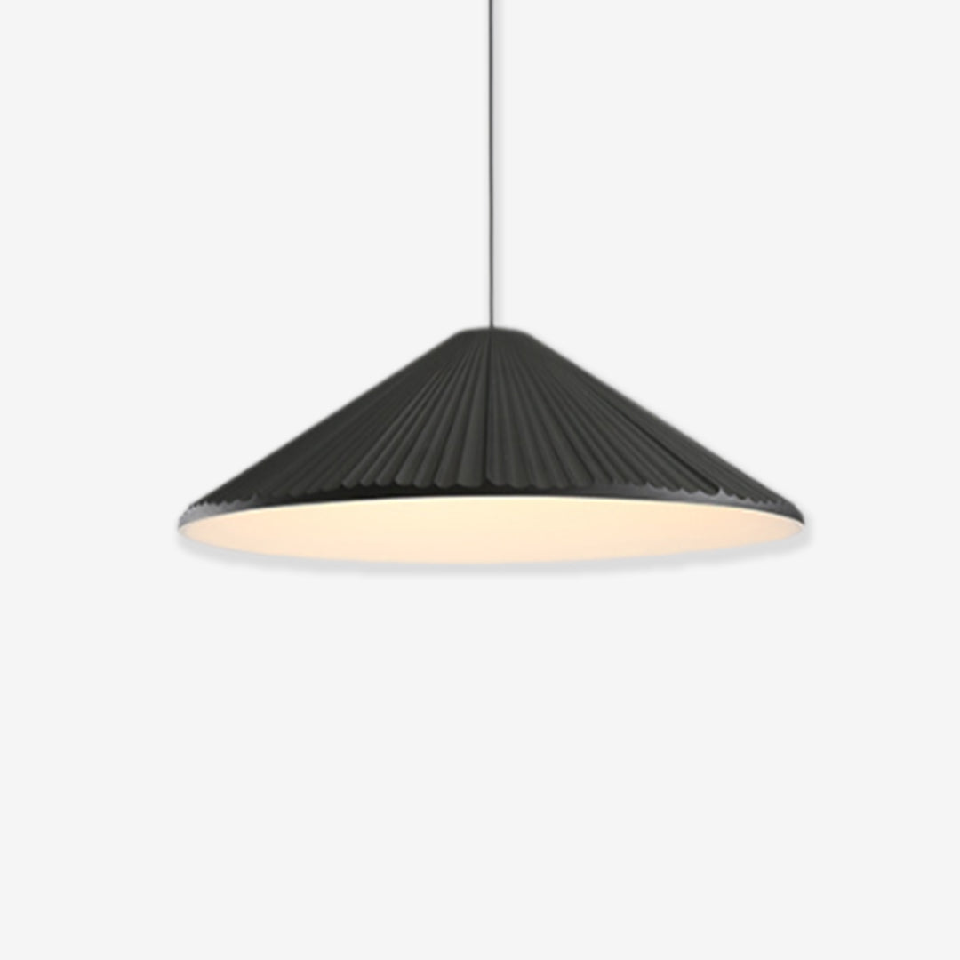 Moderne Hat-vedhængslampe i Harpiks til Stilfulde Rum Hængelamper Tech Butik Sort Dia 42cm x H 14cm Varm hvid