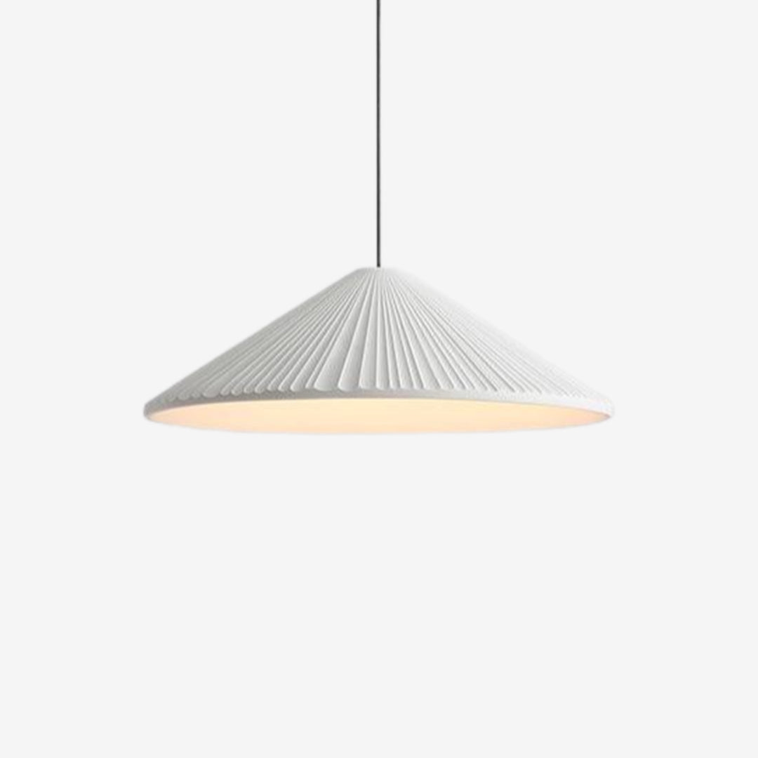 Moderne Hat-vedhængslampe i Harpiks til Stilfulde Rum Hængelamper Tech Butik Hvid Dia 42cm x H 14cm Varm hvid