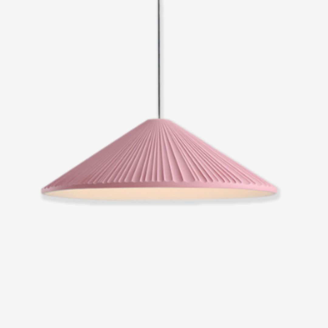 Moderne Hat-vedhængslampe i Harpiks til Stilfulde Rum Hængelamper Tech Butik Lyserød Dia 42cm x H 14cm Varm hvid