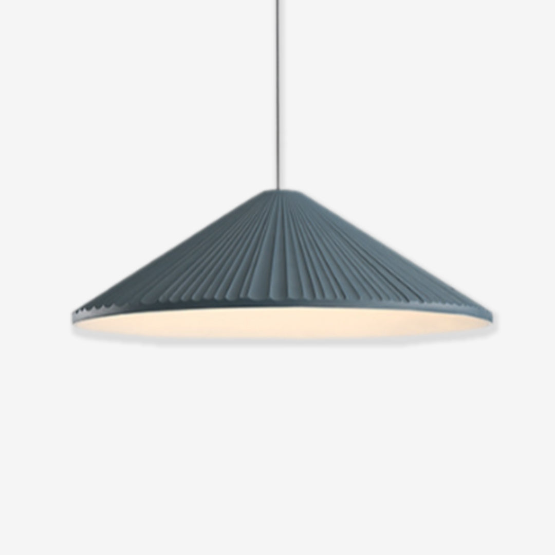 Moderne Hat-vedhængslampe i Harpiks til Stilfulde Rum Hængelamper Tech Butik Blå Dia 42cm x H 14cm Varm hvid