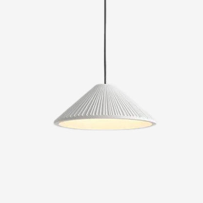 Moderne Hat-vedhængslampe i Harpiks til Stilfulde Rum Hængelamper Tech Butik Hvid Dia 21cm x H 9cm Varm hvid