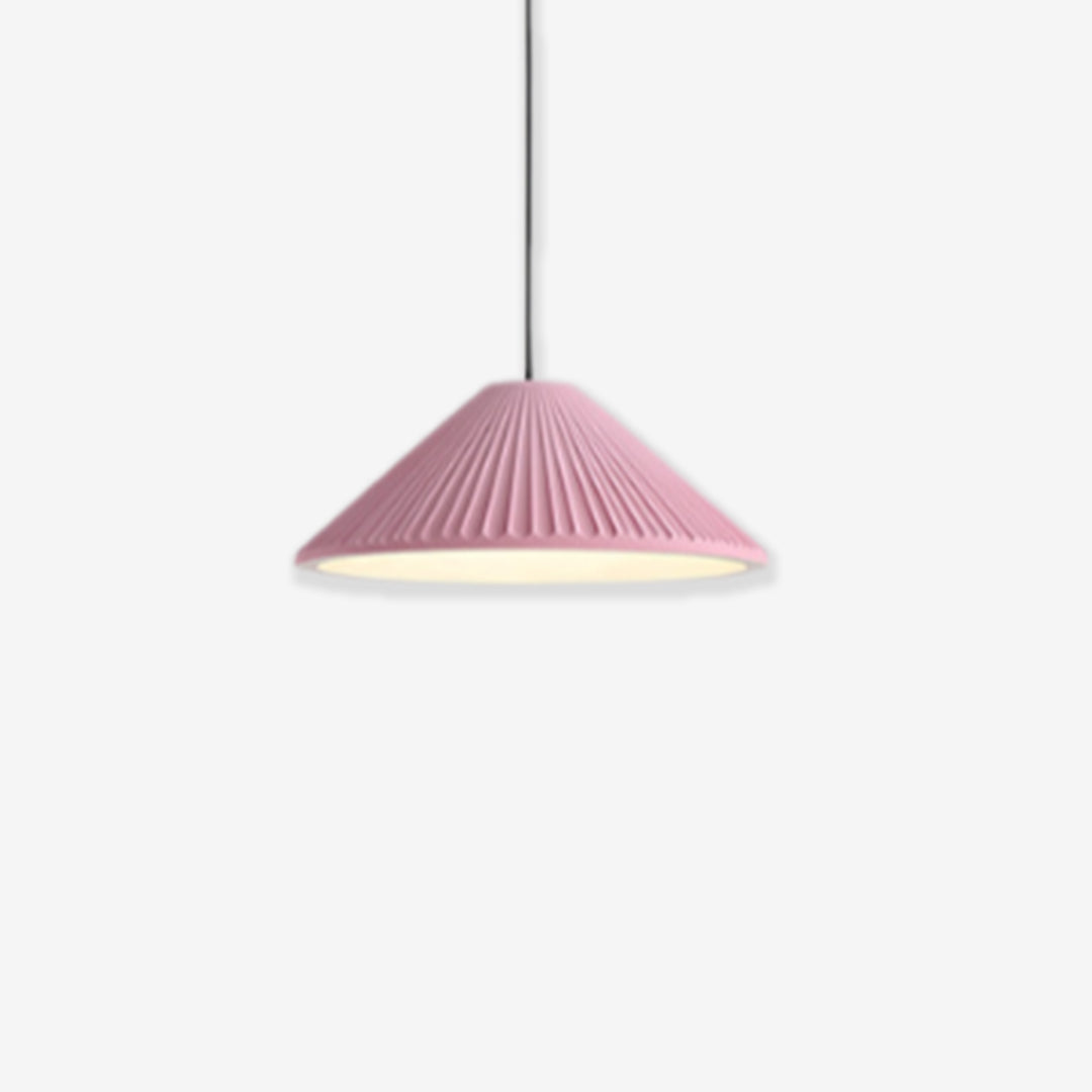 Moderne Hat-vedhængslampe i Harpiks til Stilfulde Rum Hængelamper Tech Butik Lyserød Dia 21cm x H 9cm Varm hvid