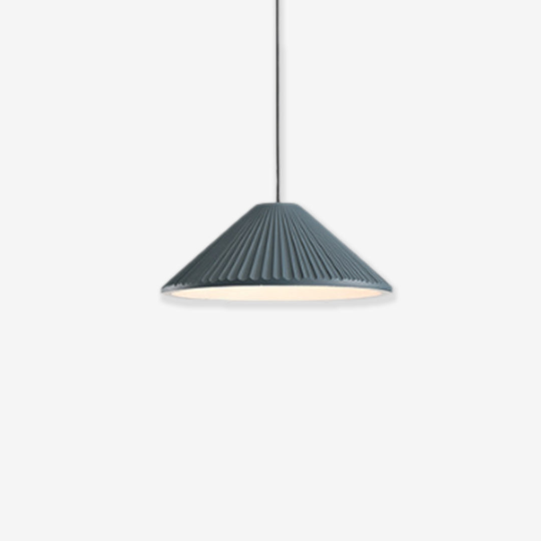 Moderne Hat-vedhængslampe i Harpiks til Stilfulde Rum Hængelamper Tech Butik Blå Dia 21cm x H 9cm Varm hvid