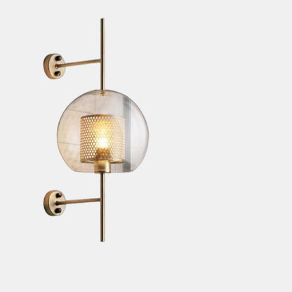 Moderne Honningkage Glas Væglampe Væglampe Tech Butik Messing Glas Globe