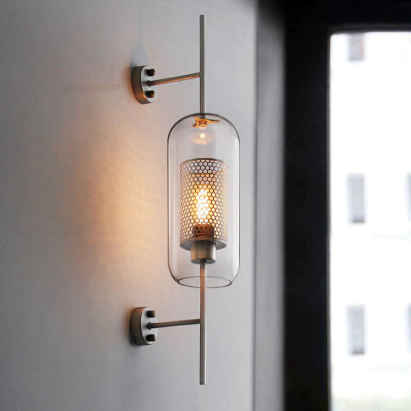 Moderne Honningkage Glas Væglampe Væglampe Tech Butik Sølv Høj Glas