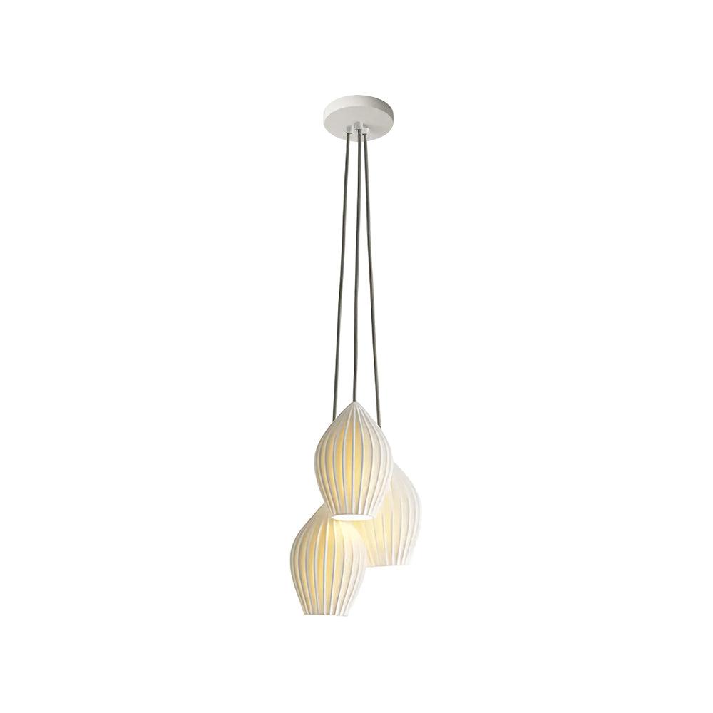Moderne Keramisk Loftslampe med Rillede Skærm Hængelamper Tech Butik 3 hoveder