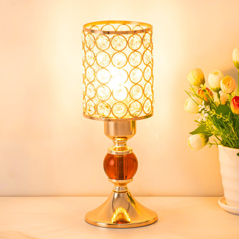 Moderne Krystal Bordlampe med Elegant Cylinderdesign Bordlamper Tech Butik B