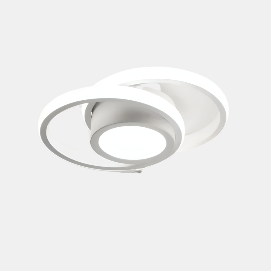 Moderne LED-loftlampe med dobbelt ring til stilfulde rum Loftslamper Tech Butik Rund Hvid