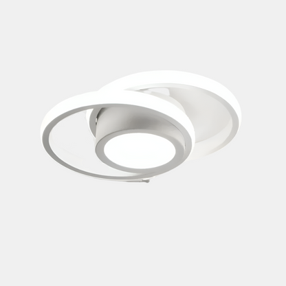 Moderne LED-loftlampe med dobbelt ring til stilfulde rum Loftslamper Tech Butik Rund Hvid