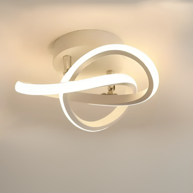 Moderne LED-loftlampe med dobbelt ring til stilfulde rum Loftslamper Tech Butik Bølge Hvid