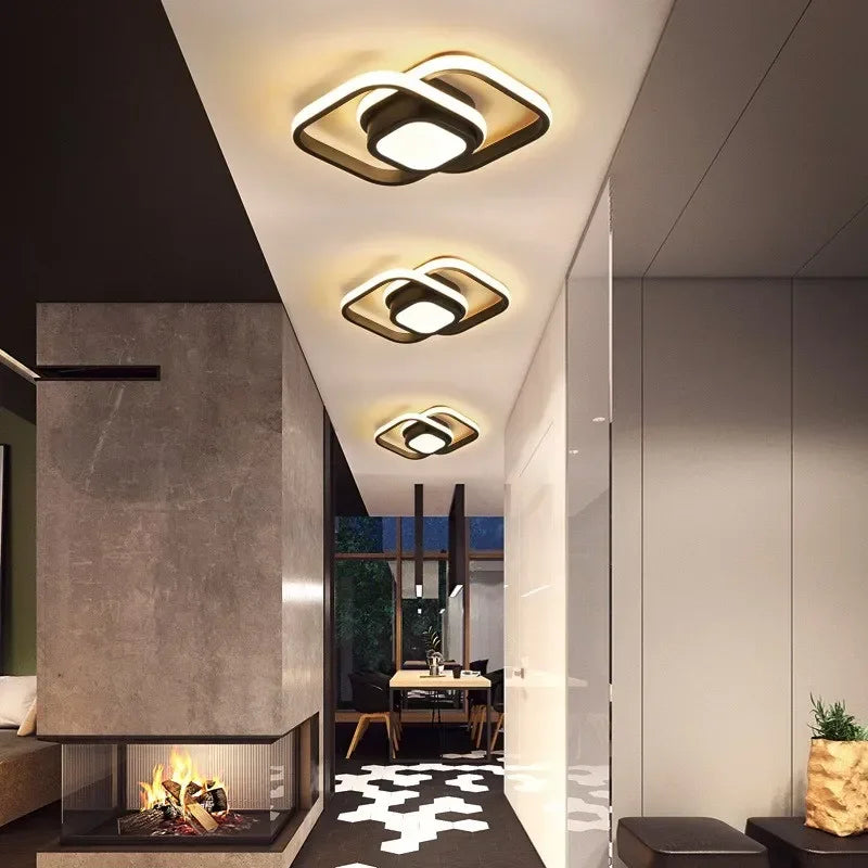 Moderne LED-loftlampe med dobbelt ring til stilfulde rum Loftslamper Tech Butik