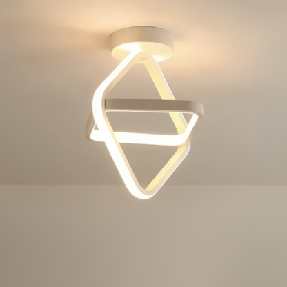 Moderne LED-loftlampe med dobbelt ring til stilfulde rum Loftslamper Tech Butik Rektangulær Hvid