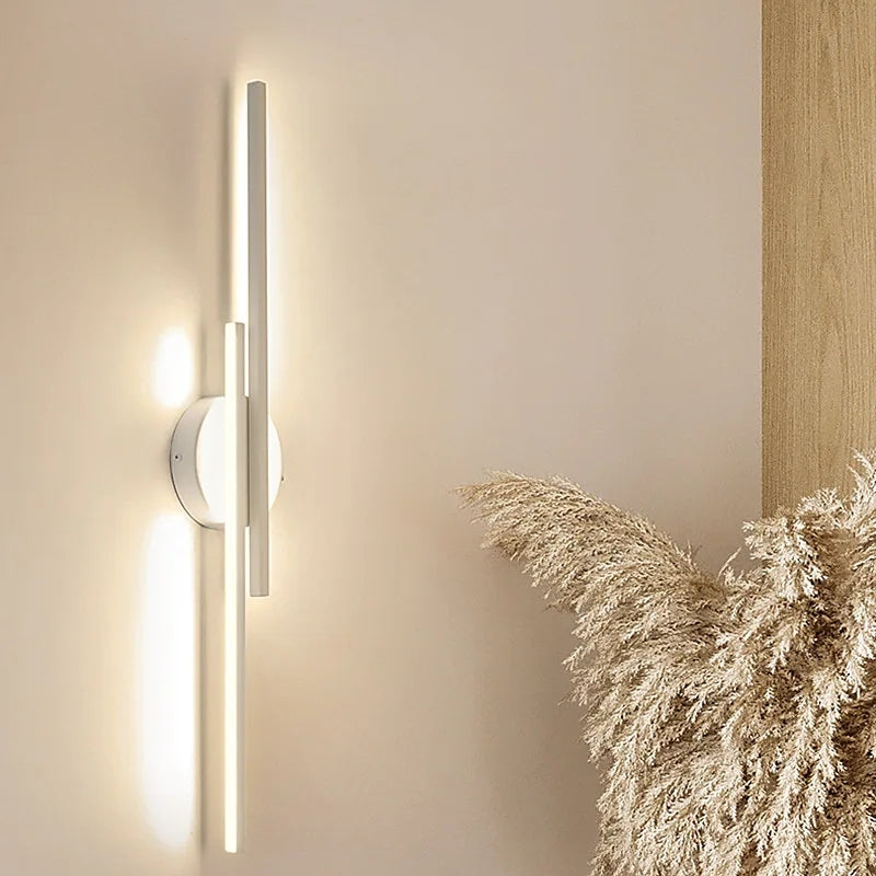 Moderne LED-væglampe i dobbeltlinjedesign Væglampe Tech Butik Hvid Varm Hvid