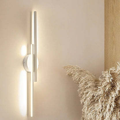 Moderne LED-væglampe i dobbeltlinjedesign Væglampe Tech Butik Hvid Varm Hvid