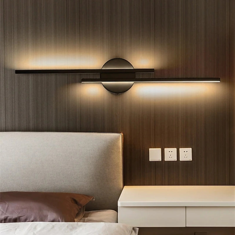 Moderne LED-væglampe i dobbeltlinjedesign Væglampe Tech Butik Sort Hvid