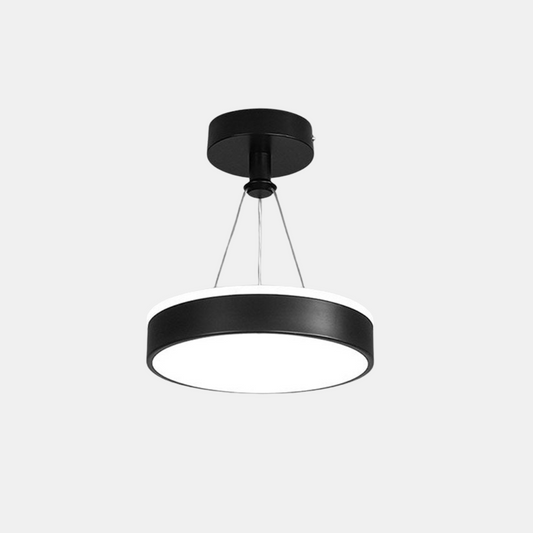 Moderne LED Hængelampe i Metal – Slankt Loftarmatur Belysning Tech Butik Sort D24*H35cm(12W) Hvidt lys