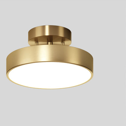 Moderne LED Loftlampe i Semi Flush Design Loftlamper Tech Butik Guld D20cm*H10cm