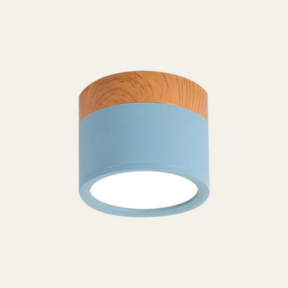 Pink Loftlampe i Flush Mount Design med Trædetalje Belysning Tech Butik Blå D7cm*H6cm-5W