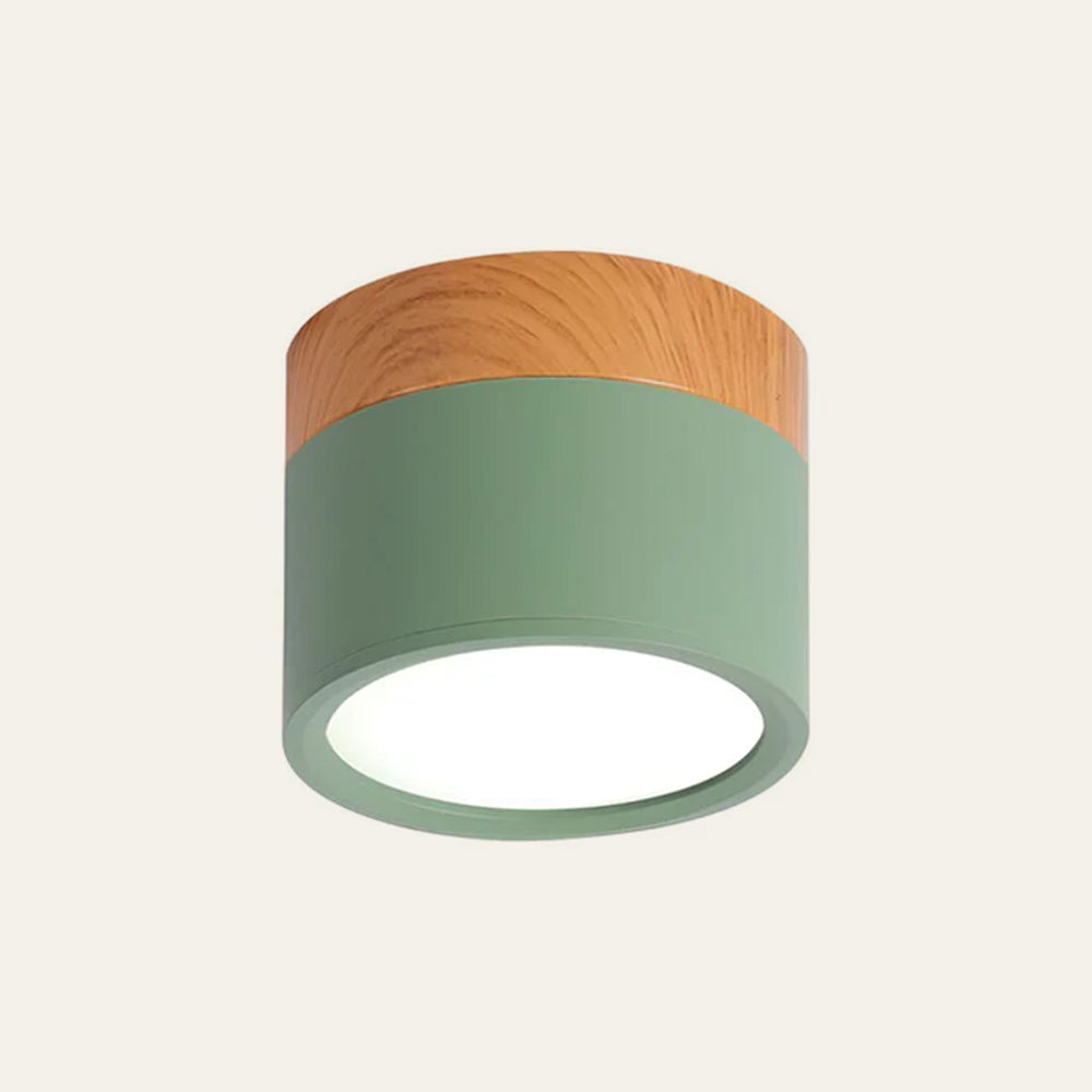 Pink Loftlampe i Flush Mount Design med Trædetalje Belysning Tech Butik Grøn D7cm*H6cm-5W