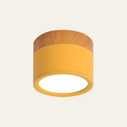 Pink Loftlampe i Flush Mount Design med Trædetalje Belysning Tech Butik Gul D7cm*H6cm-5W