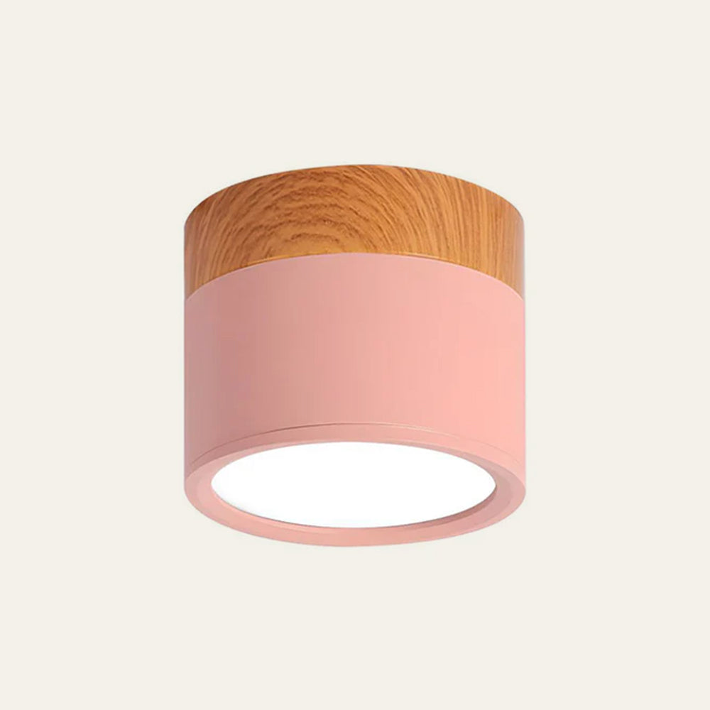 Pink Loftlampe i Flush Mount Design med Trædetalje Belysning Tech Butik Pink D7cm*H6cm-5W