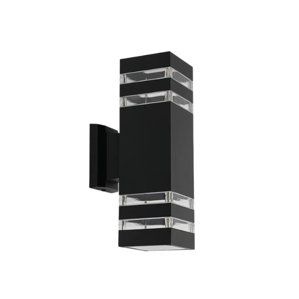 Moderne LED Udendørs Væglampe Up & Down IP65 E27 Udendørs belysning Tech Butik Kvadrat 2 Lag Varmhvid Lampe