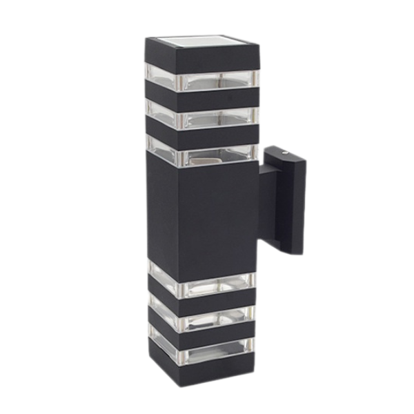 Moderne LED Udendørs Væglampe Up & Down IP65 E27 Udendørs belysning Tech Butik Kvadrat 3 Lag Varmhvid Lampe