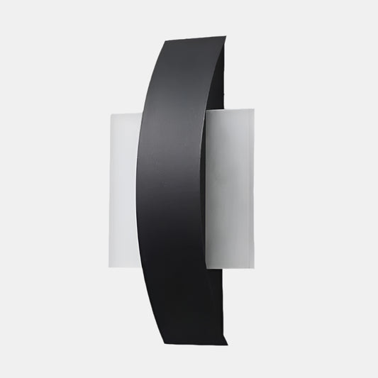 Moderne LED Væglampe med Blødt Buet Design Væglamper Tech Butik Firkantet sort Varm hvid