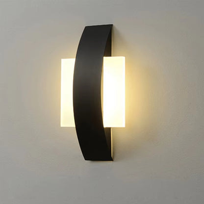 Moderne LED Væglampe med Blødt Buet Design Væglamper Tech Butik Rund sort Varm hvid