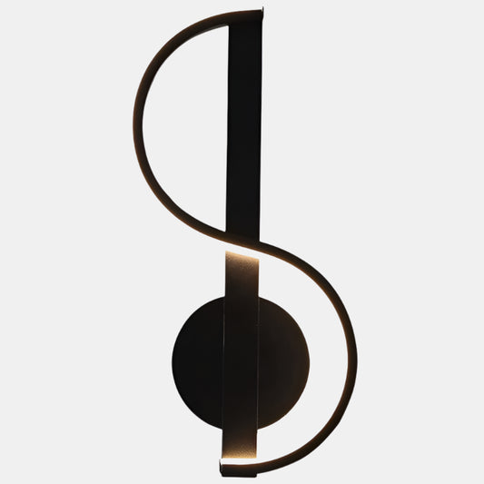 Moderne LED Væglampe med Kurvet Design til Hyggebelysning Væglamper Tech Butik Sort Varm hvid